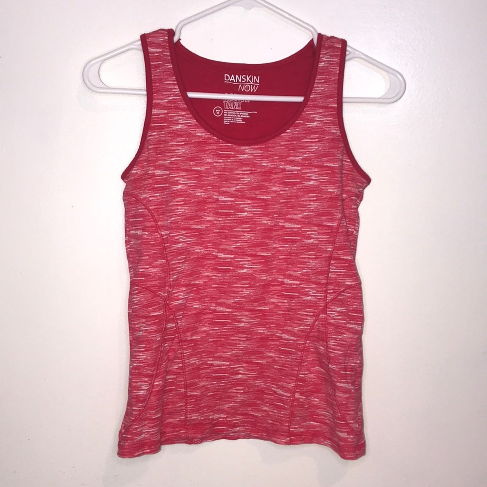 Danskin now red & white active tank top shirt